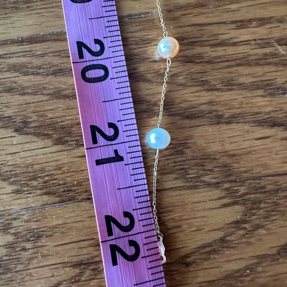 Solid 10kt  Gold Akoya Pearl Station Necklace - Picture 7 of 13